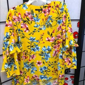 John Mark top with flounced sleeves, like new!